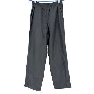 Vtg Nike Track Pants Gray Lined Drawstring Baggy Y2K 90s Ankle Swoosh Mens Med